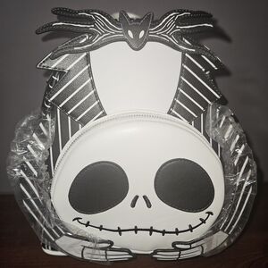 Loungefly Black and White Striped Backpack